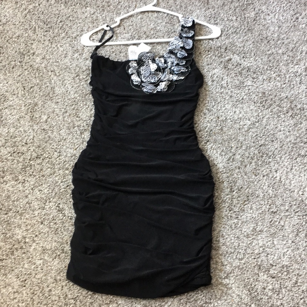 Black one shoulder dress
